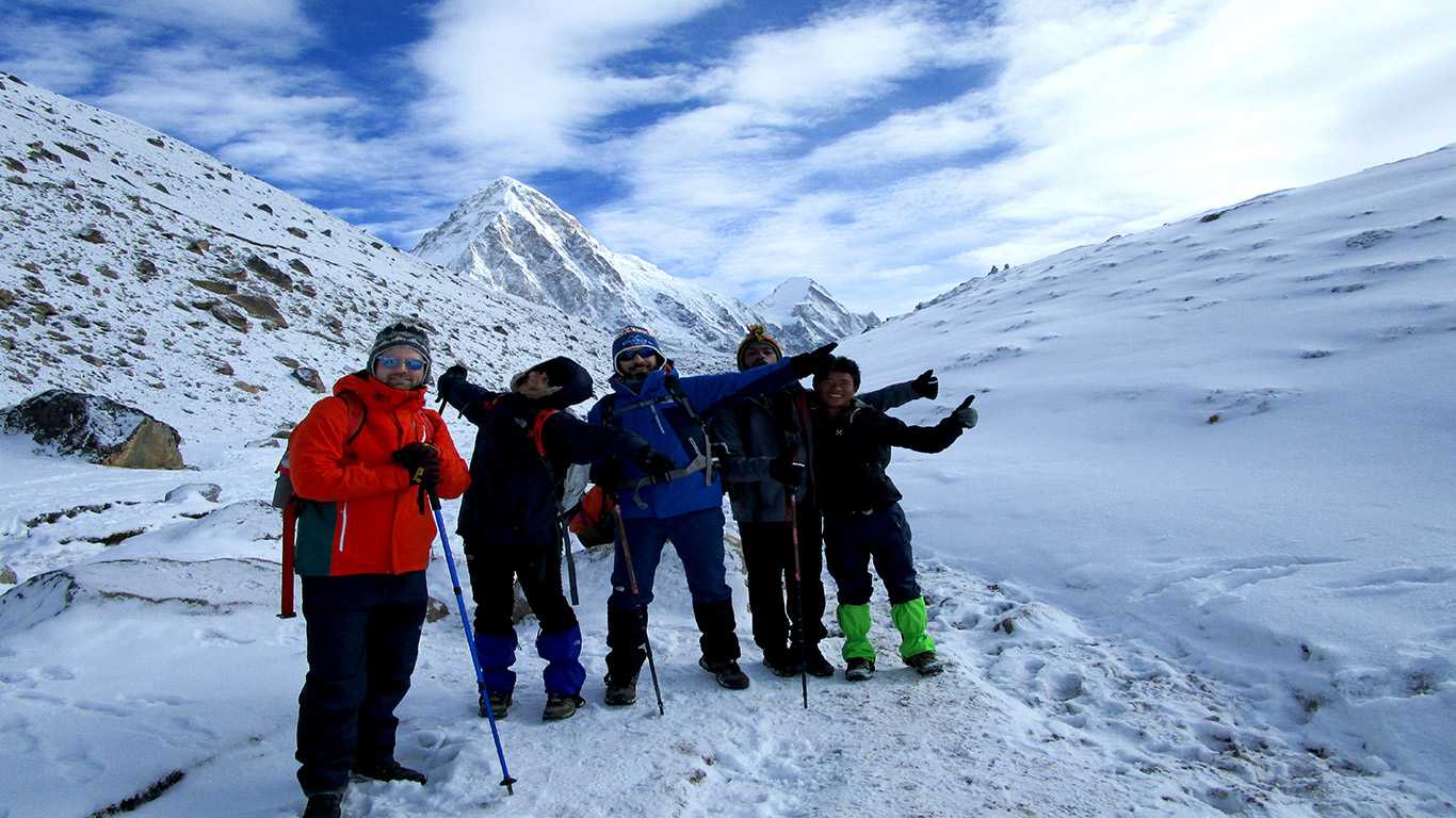 Trekking and Climbing team towards Everest
