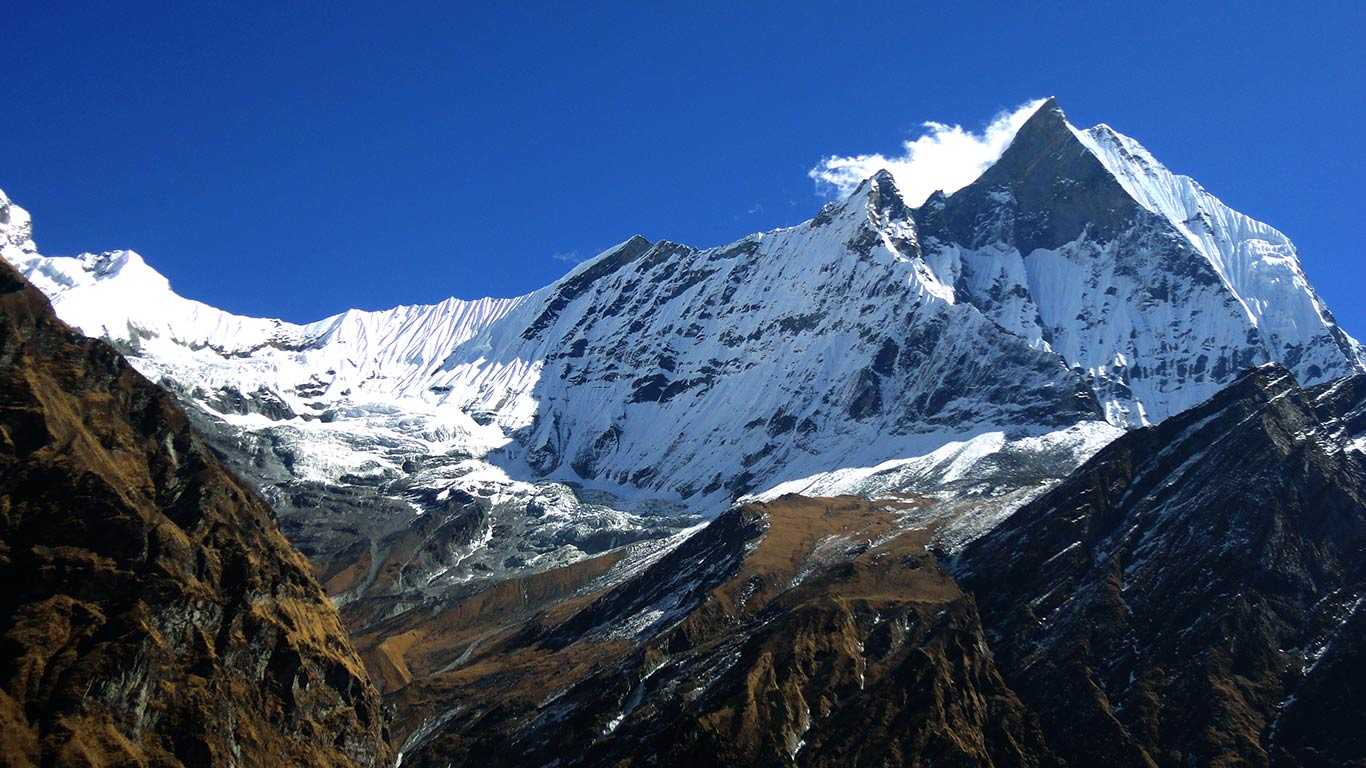Mount Fishtail seen from Annapurna Base Camp
