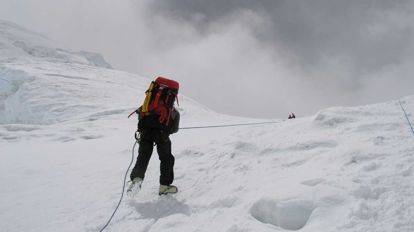 Climber is about to Summit Mera Peak