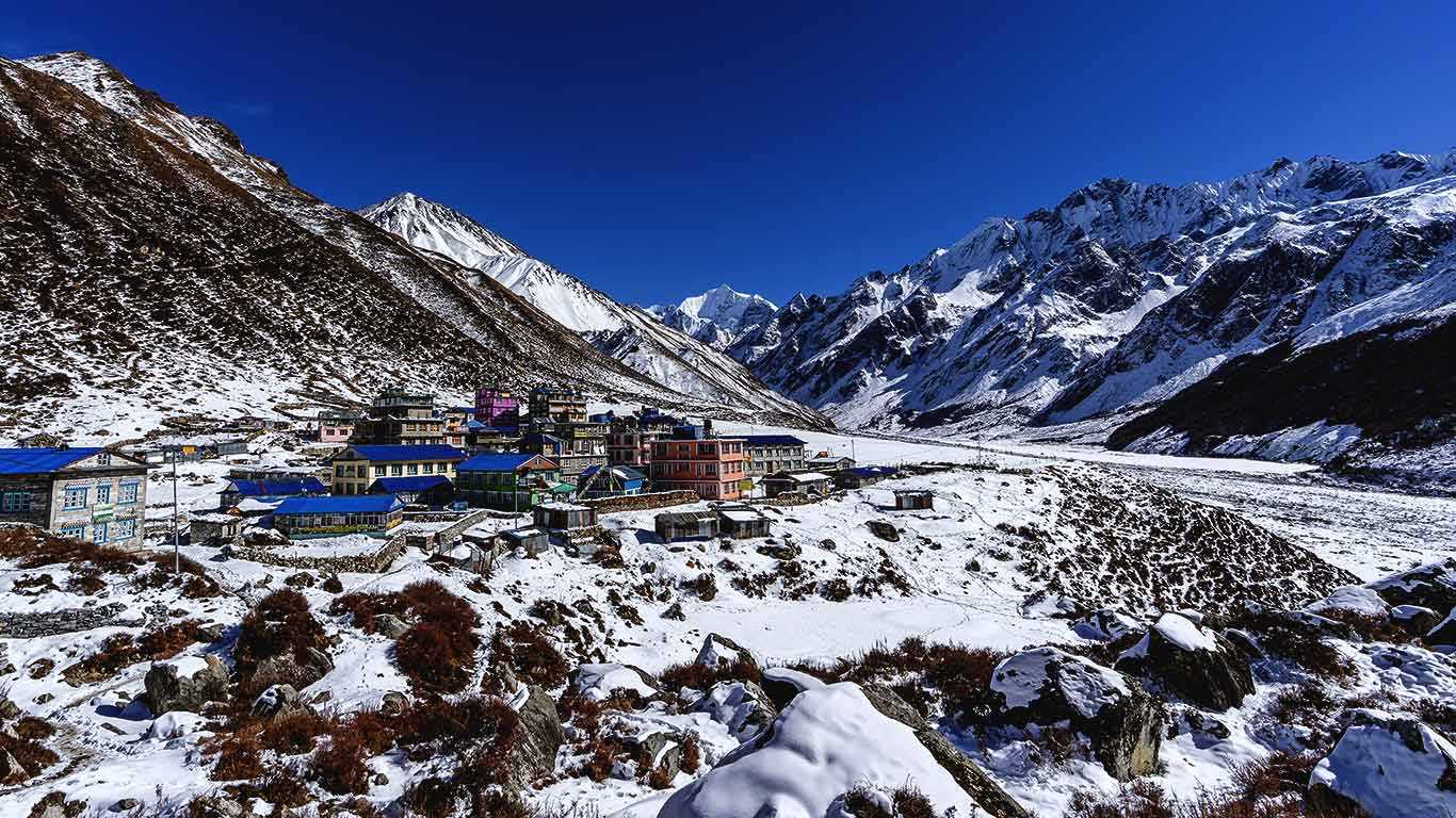 Mesmerizing langtang Himalayas seen from Kyanjing Gomba